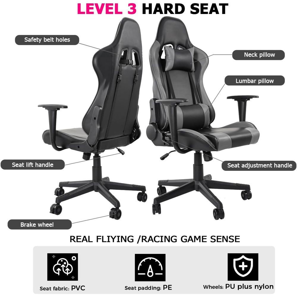 허리 지지대, 풀리, 회전식 조명이 있는 하이백 리클라 - Gaming & Esports District 리뷰 및 가격