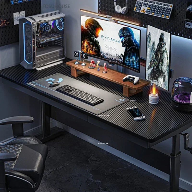 # 높이 조절 가능한 탄소 섬유 게이밍 컴퓨터 책상,  - Esports Gaming School 리뷰 및 가격