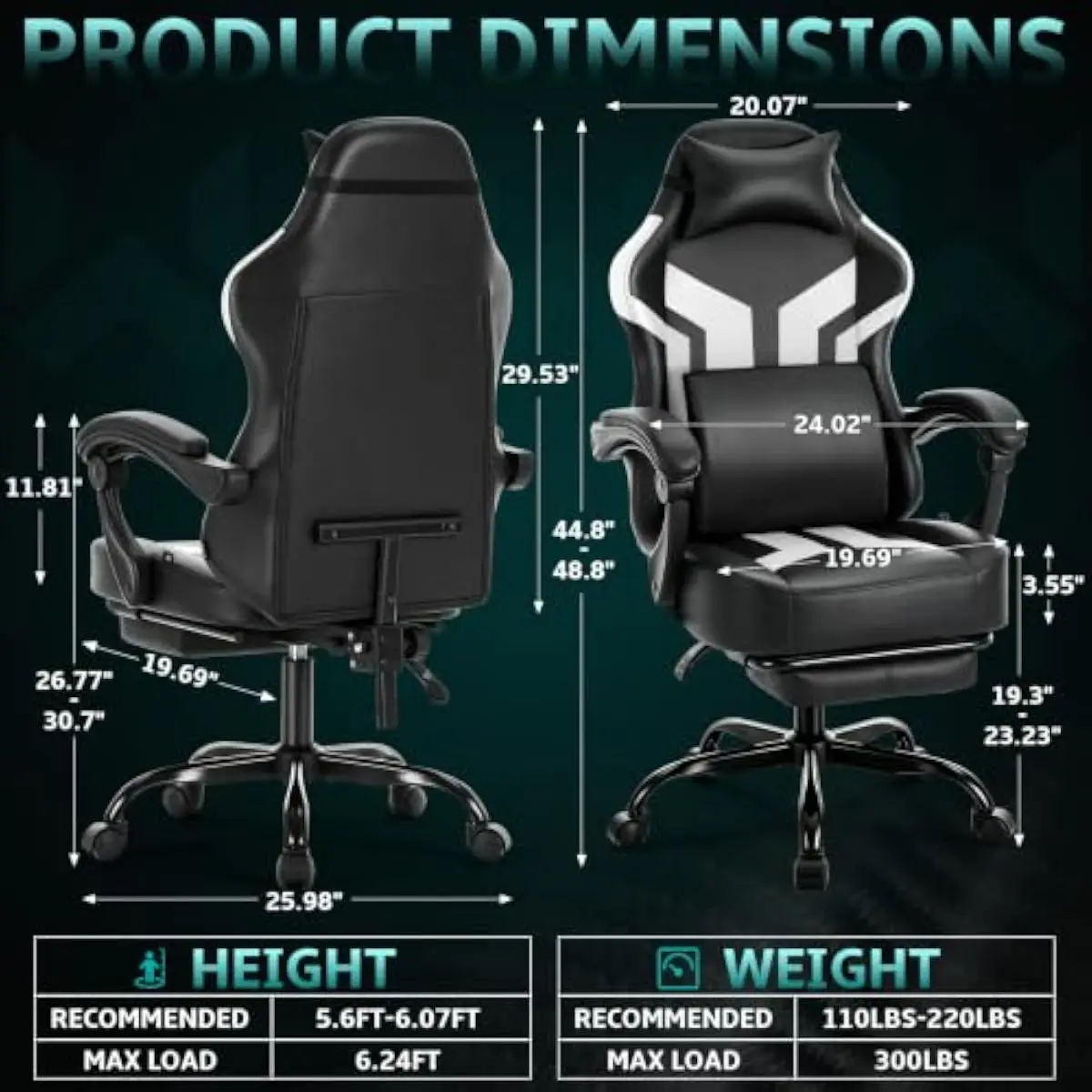 인체공학적 디자인의 높은 등받이 게이밍 의자, 발 받침 - Gaming & Esports District 리뷰 및 가격