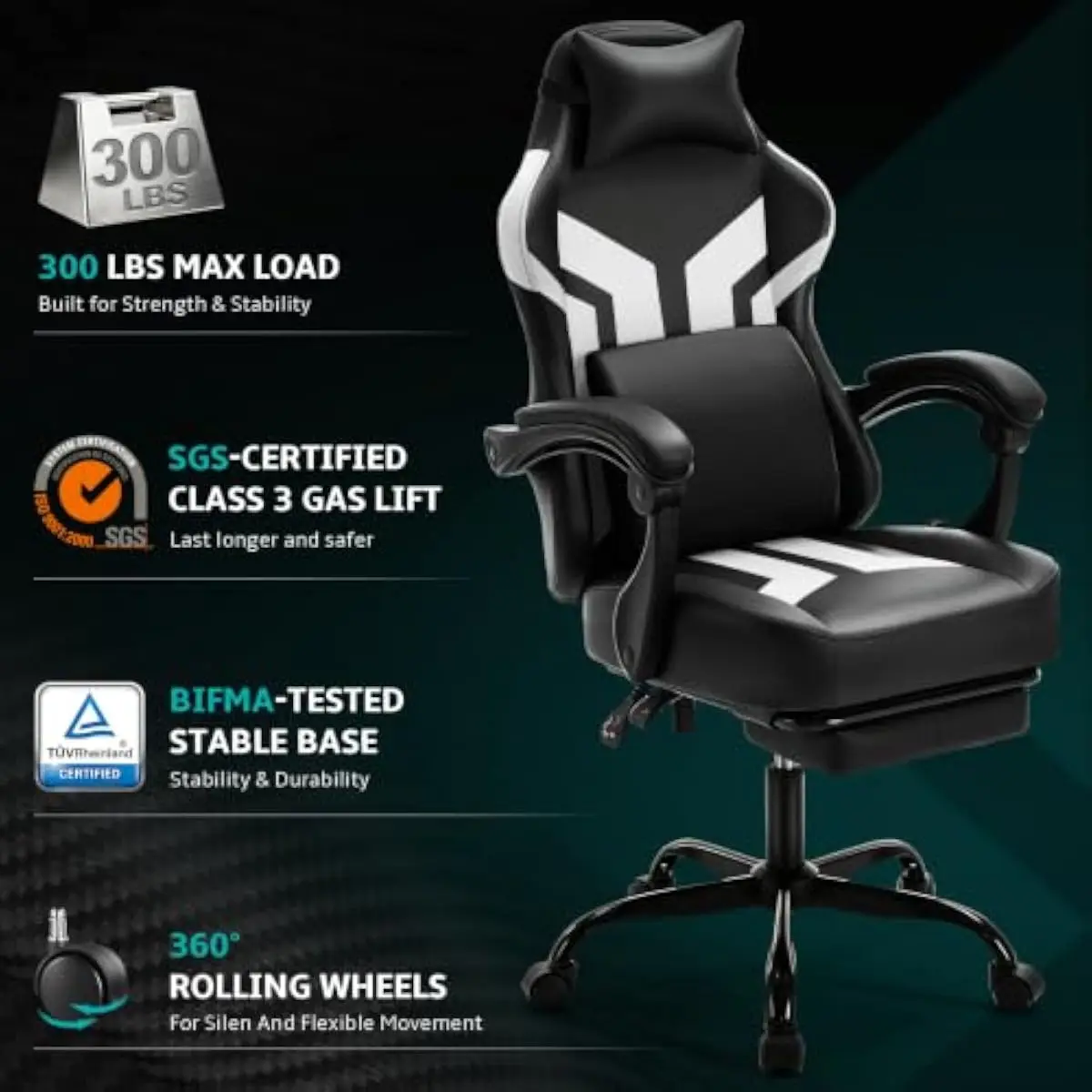 인체공학적 디자인의 높은 등받이 게이밍 의자, 발 받침 - Gaming & Esports District 리뷰 및 가격