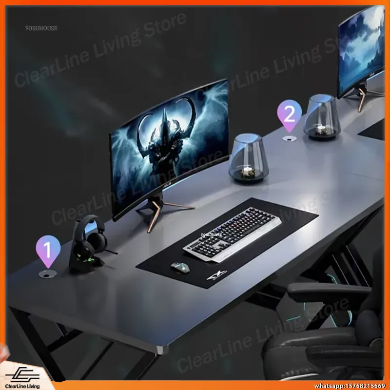 더블 컴퓨터 책상 롱 게이밍 테이블 공간 절약형 E스포 - Esports Gaming School 리뷰 및 가격